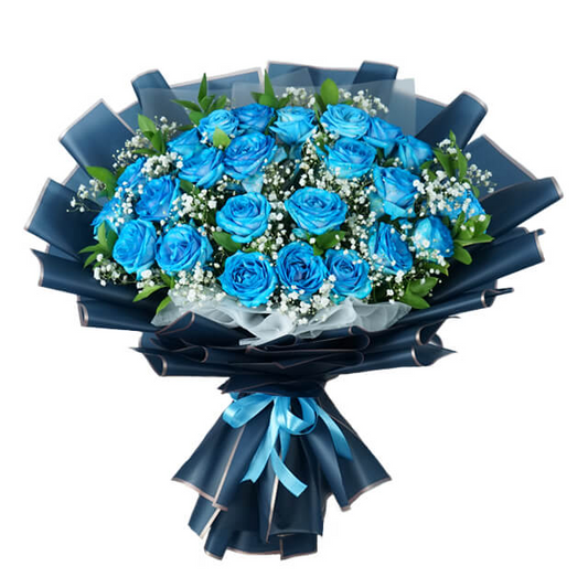 24 Blue Rose Bouquet-Wonder