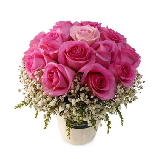 Beautiful Blossoms - Pink Roses Vase Arrangement