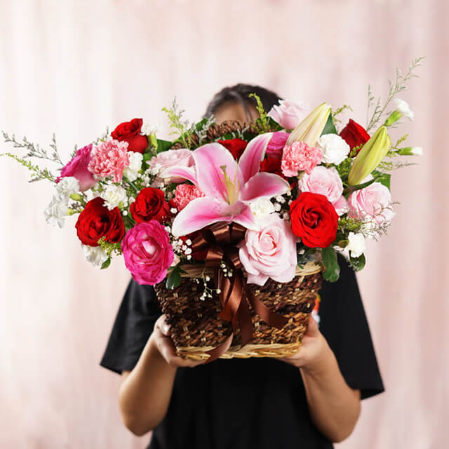 Blossoming Harmony Flower Basket  