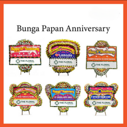 Custom Karangan Bunga Papan Anniversary