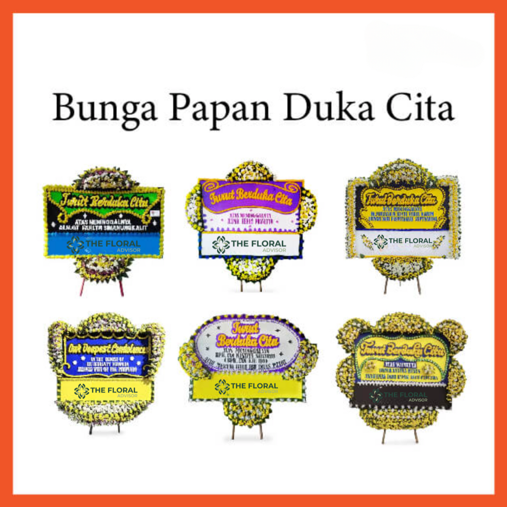 Custom Karangan Bunga Papan Duka Cita - Single