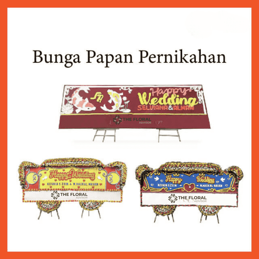 Custom Karangan Bunga Papan Pernikahan - Gandeng