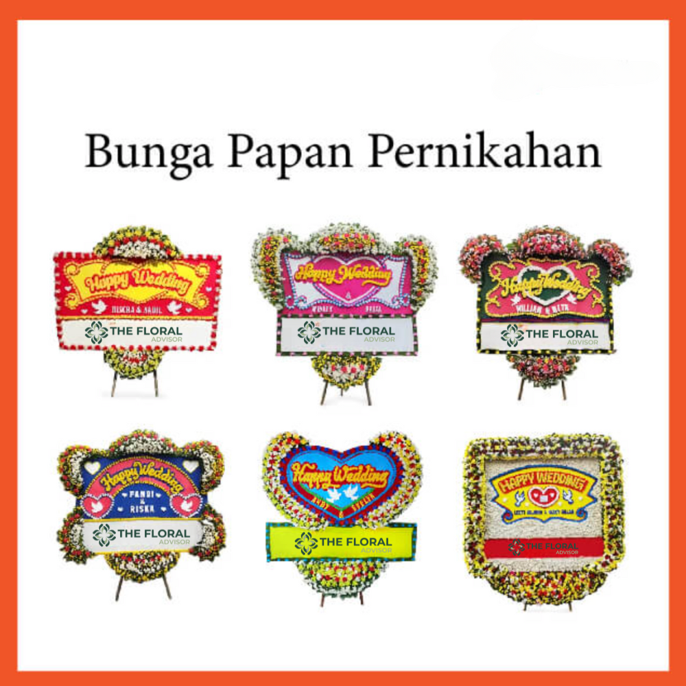 Custom Karangan Bunga Papan Pernikahan - Single