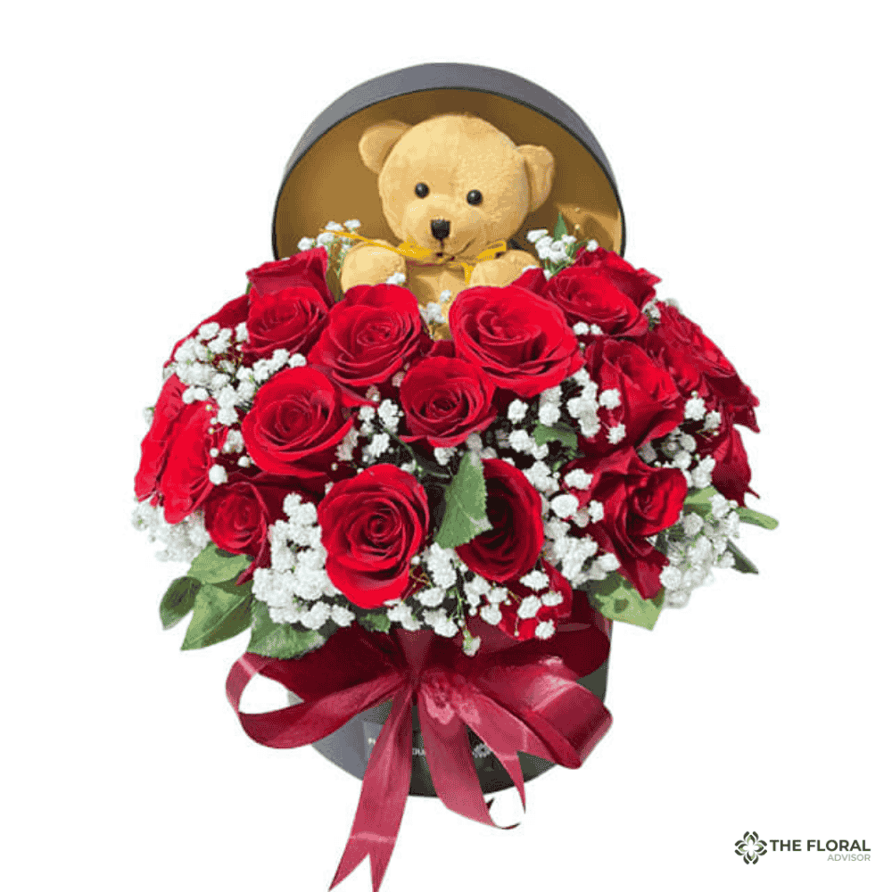 Red Roses with Teddy Bear - Gracia