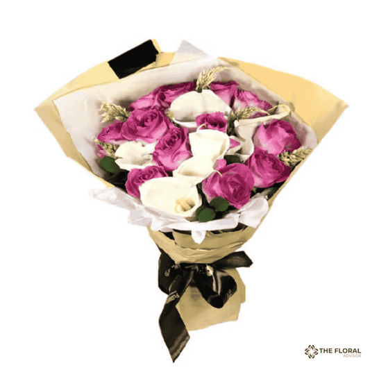 Magnificent Elegance - Lovely Purple White Bouquet