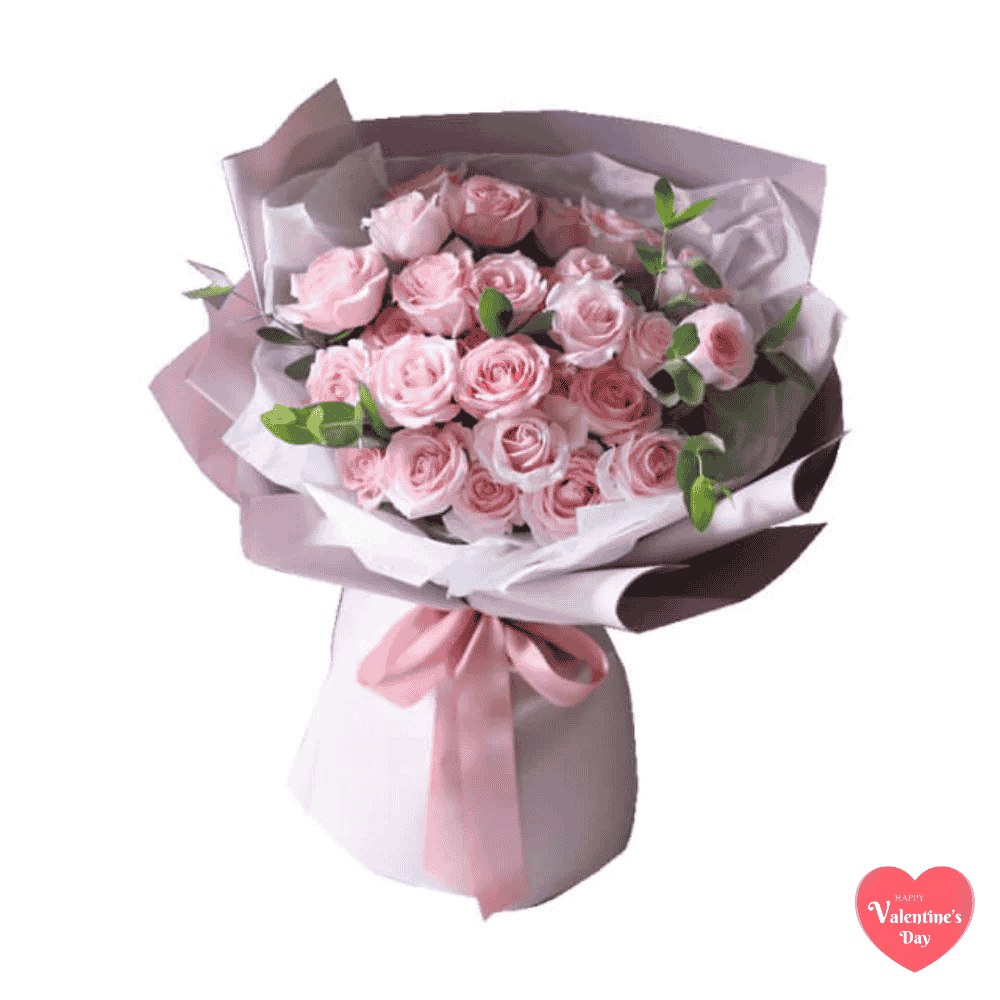 Buket Mewah 36 Mawar Pink | Buket Valentine Terlengkap