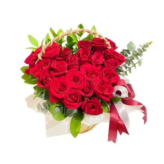 Red Rose Basket - Red Harvey