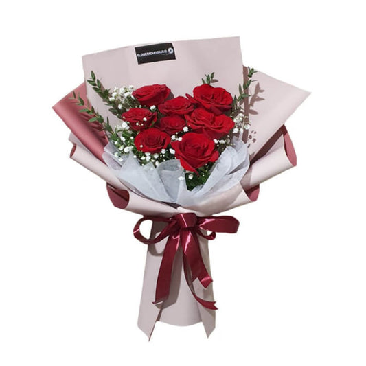 Romantic Red Roses Bouquet - Heavenly Scents - Buket Mawar Valentine