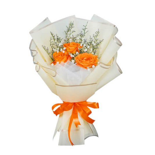 Wonder 3 Orange Roses Bouquet