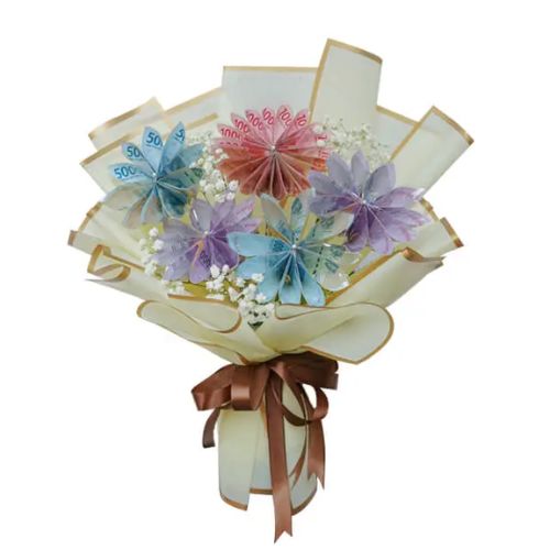 Buket Uang 5 Tangkai - Cash Petals Bouquet