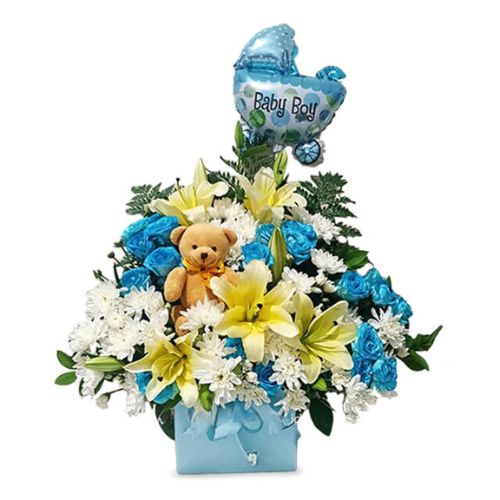 Bloom Box Mixed Flowers - Newborn Blue Craze