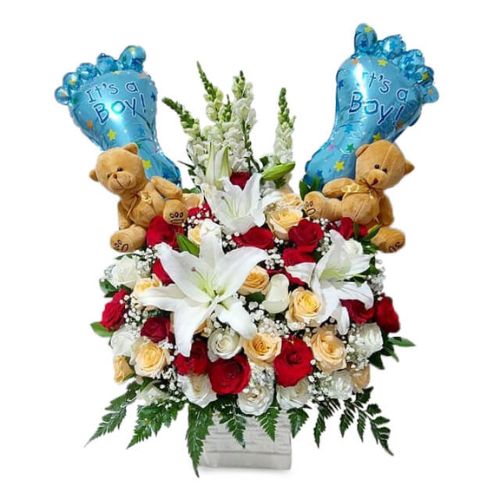 Keranjang Bunga Newborn - Sweet Arrangements